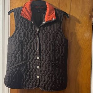 Tommy Hilfiger Quilted Vest with Orange Collar